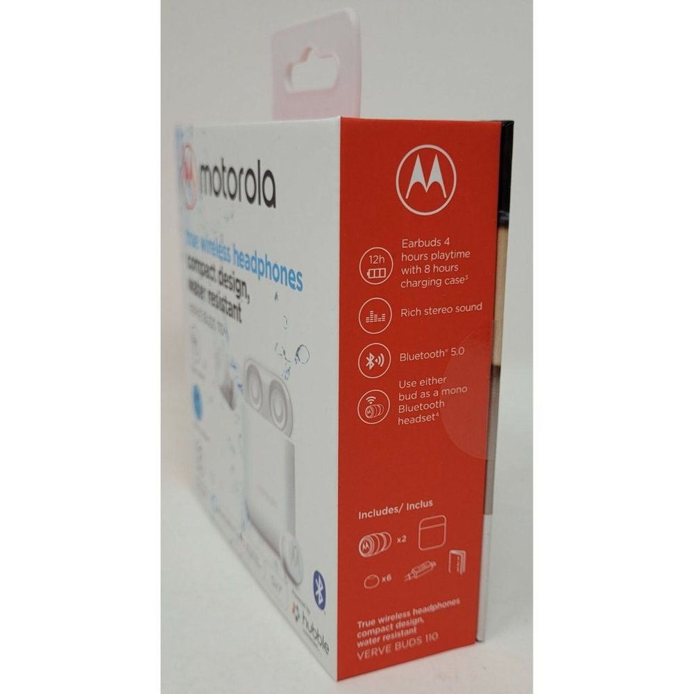 Motorola Verve Buds 110 Bluetooth Wireless Earbuds Headphones & Charging Base - Picture 2 of 5